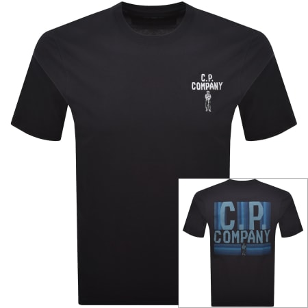 COOL PRODUCTIONS CP ロゴ Tシャツ ブラック CP Company Logo T Shirt Navy | Mainline Menswear us